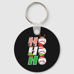 Christmas Baseball Ho Ho Ho Funny Xmas Srts Men Bo Keychain