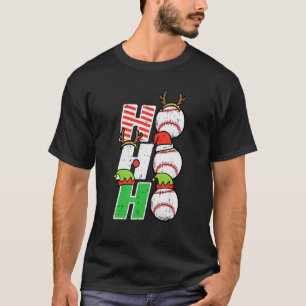 Christmas Baseball Ho Ho Ho Xmas Sports Men Boys T-Shirt