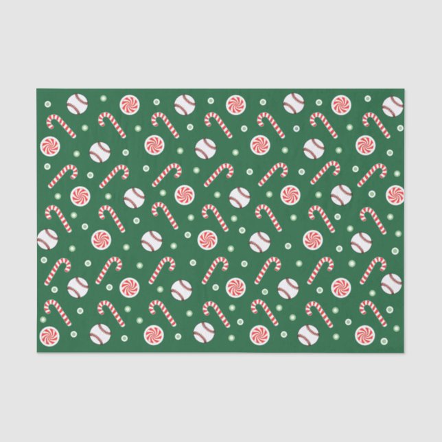 Christmas Baseball Holiday Gift Tissue Paper (Front)