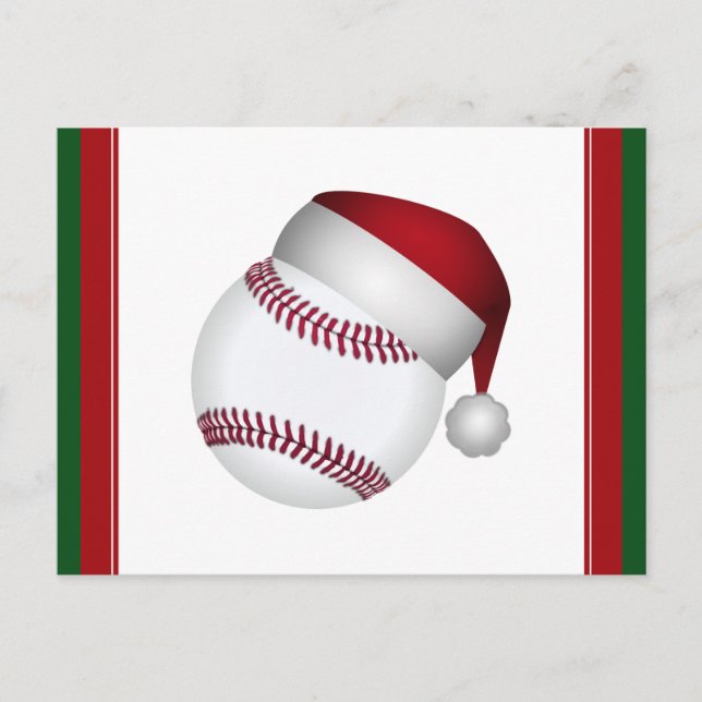 Christmas Baseball Holiday Postcard (Front)