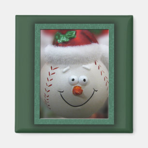 Christmas baseball magnet
