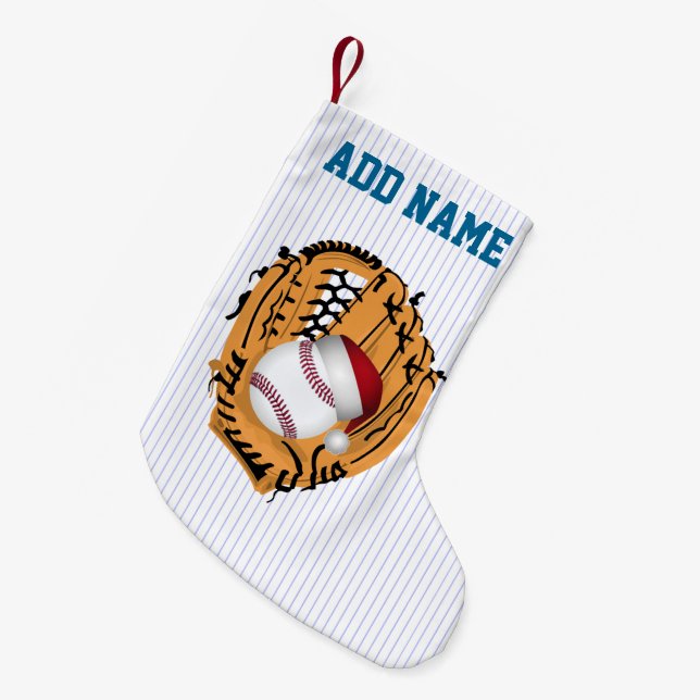 Christmas Baseball Mitt and Ball Small Christmas Stocking (Front (Hanging))
