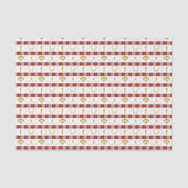 Christmas Baseball Player - Red Green Tissue Paper (Front)