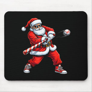 Christmas Baseball Player Santa Funny Xmas Boys Me Mouse Pad