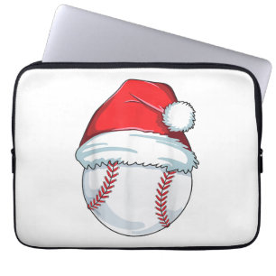 Christmas Baseball Santa Hat Ball Kids Boys Men Laptop Sleeve