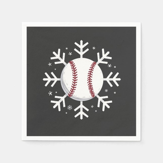 Christmas Baseball Snowflake Sport Hit hom run  Napkin (Front)