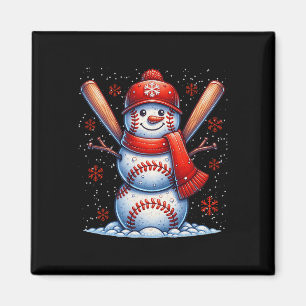 Christmas Baseball Snowman Boys Baseball Christmas Magnet