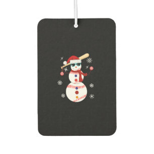 Christmas Baseball Snowman Santa Hat Gift Air Freshener