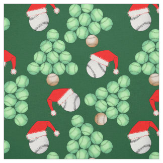 Christmas Baseball Tree Fabric