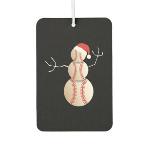 Christmas Baseball Tshirt With Snowman Baseball Air Freshener