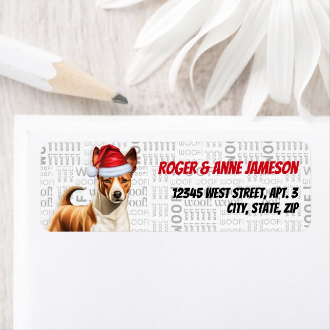 Christmas Basenji Dog Holiday Address (Insitu)