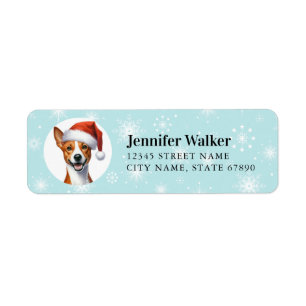 Christmas Basenji Return Address Labels