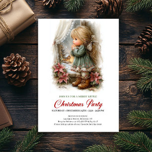 Christmas Bash Invitation Cute Girl Christmas Scen