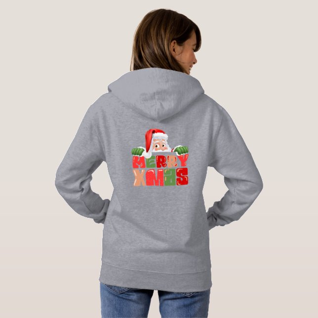 Christmas Basic Hooded Sweatshirt in Grey (Back Full)