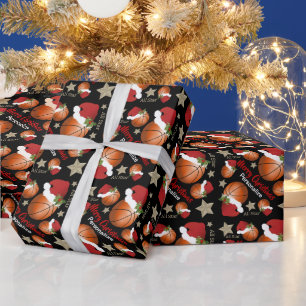 Christmas Basketball All Star - Personalize Wrapping Paper