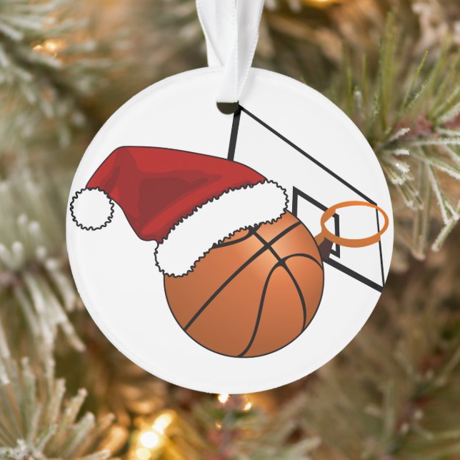 Christmas Basketball and Hoop Ornament (Tree)