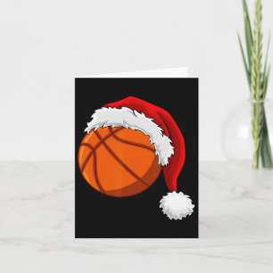 Christmas Basketball Ball Santa Hat Men Boys Sport Card