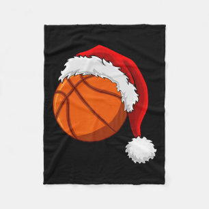 Christmas Basketball Ball Santa Hat Men Boys Sport Fleece Blanket