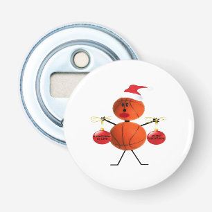Christmas Basketball Cartoon Bottle Opener
