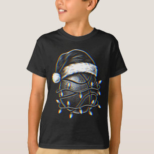 Christmas Basketball Glitch Edm Rave Faith Design T-Shirt