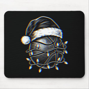 Christmas Basketball Glitch Edm Rave Graphic Art Mouse Pad