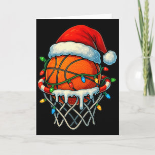 Christmas Basketball Ice Cream Drip For Boys Kids Card