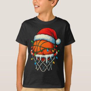 Christmas Basketball Ice Cream Drip For Boys Kids  T-Shirt