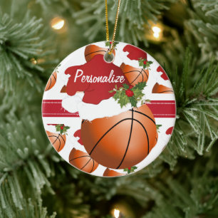 Christmas Basketball Personalize Ornament