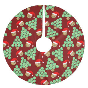 Christmas Basketball Santa Hats Brushed Polyester Tree Skirt