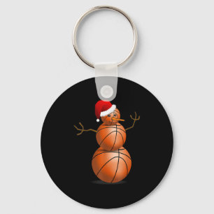 Christmas Basketball Shirt - Basketball Snowman Keychain