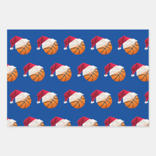 Christmas Basketball Sports Santa Holiday Wrapping Paper Sheet