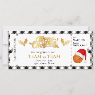 Christmas Basketball Ticket, Surprise Gift Voucher