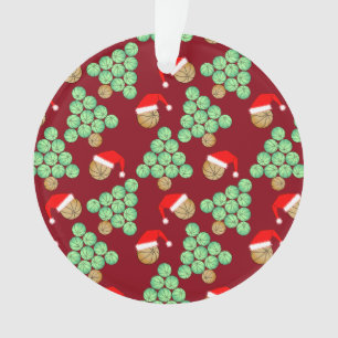 Christmas Basketball Tree Santa Hats Ornament