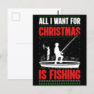 Christmas Bass Fishing: Festive Angling Fun 2025 Postcard