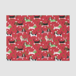 Christmas Basset Hound Tissue Paper