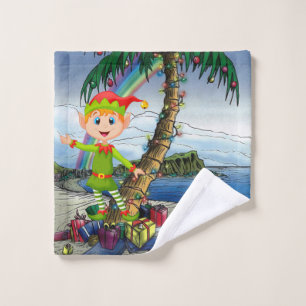 Christmas Bath Towel Sets, Beach Bum Elf