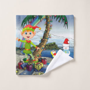 Christmas Bath Towel Sets, Beach Bum Santa