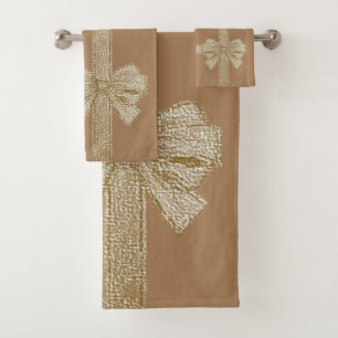 Christmas Bath Towel Sets, Bow