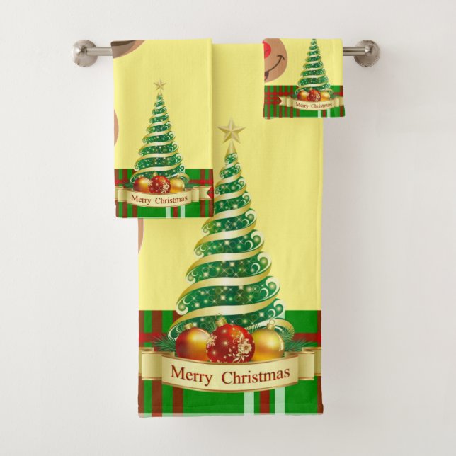 Christmas Bath Towel Sets, Elf (Insitu)