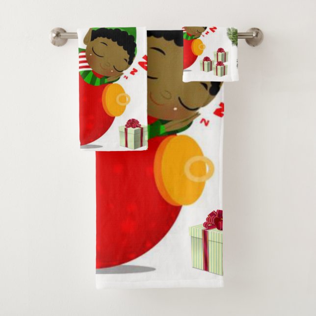 Christmas Bath Towel Sets, Elf (Insitu)