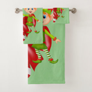 Christmas Bath Towel Sets, Elf