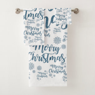 Christmas Bath Towel Sets, Merry Christmas