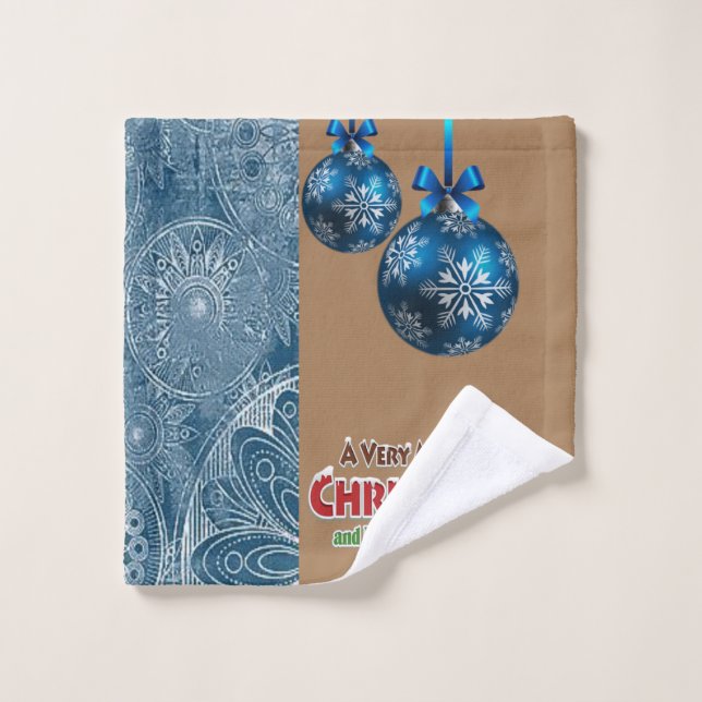 Christmas Bath Towel Sets, Merry Christmas (Wash Cloth)