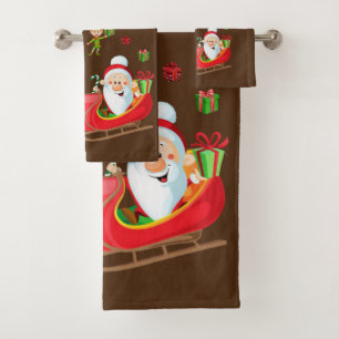 Christmas Bath Towel Sets, Santa Elf