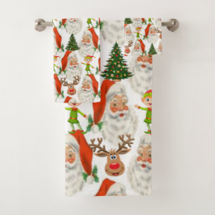 Christmas Bath Towel Sets, Santa Elf