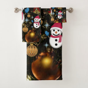Christmas Bath Towel Sets, Snowman