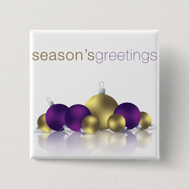 Christmas bauble 2 inch square button (Front)