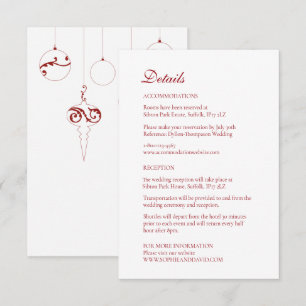 Christmas Bauble Ornaments Winter Red Enclosure Card