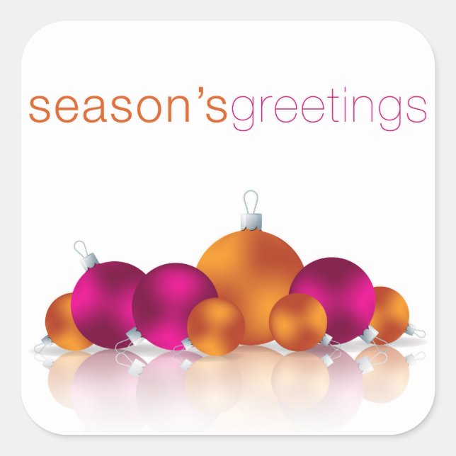 Christmas bauble square sticker (Front)