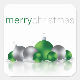 Christmas bauble square sticker